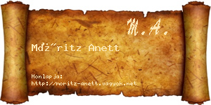 Móritz Anett névjegykártya